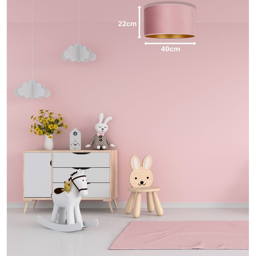 Duolla - Ceiling light ROLLER 1xE27/15W/230V d. 40 cm pink/gold
