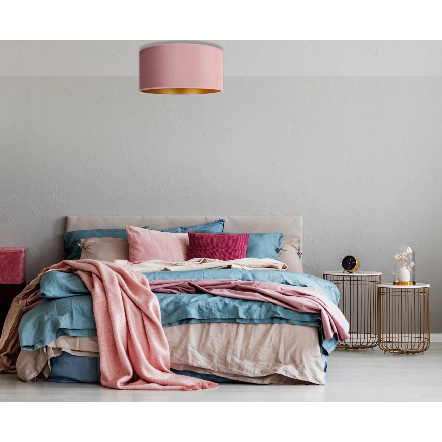 Duolla - Ceiling light ROLLER 3xE27/15W/230V d. 60 cm pink/gold
