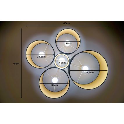 Duolla - Ceiling light ROLLER PENTO 5xE27/60W/230V anthracite