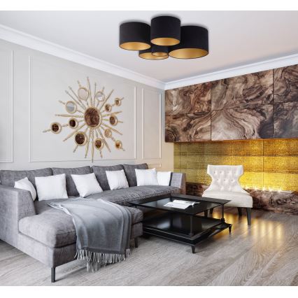 Duolla - Ceiling light ROLLER PENTO 5xE27/60W/230V black/gold