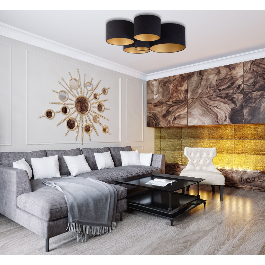 Duolla - Ceiling light ROLLER PENTO 5xE27/60W/230V black/gold