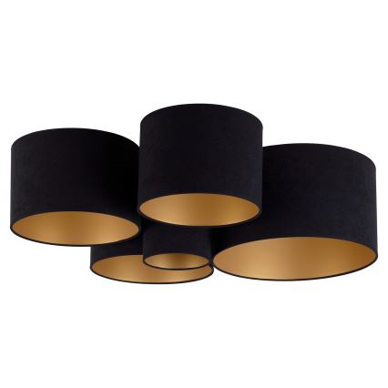 Duolla - Ceiling light ROLLER PENTO 5xE27/60W/230V black/gold