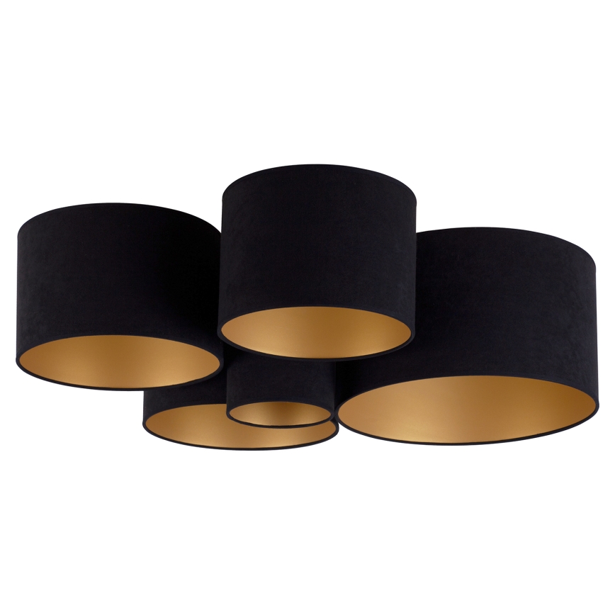 Duolla - Ceiling light ROLLER PENTO 5xE27/60W/230V black/gold