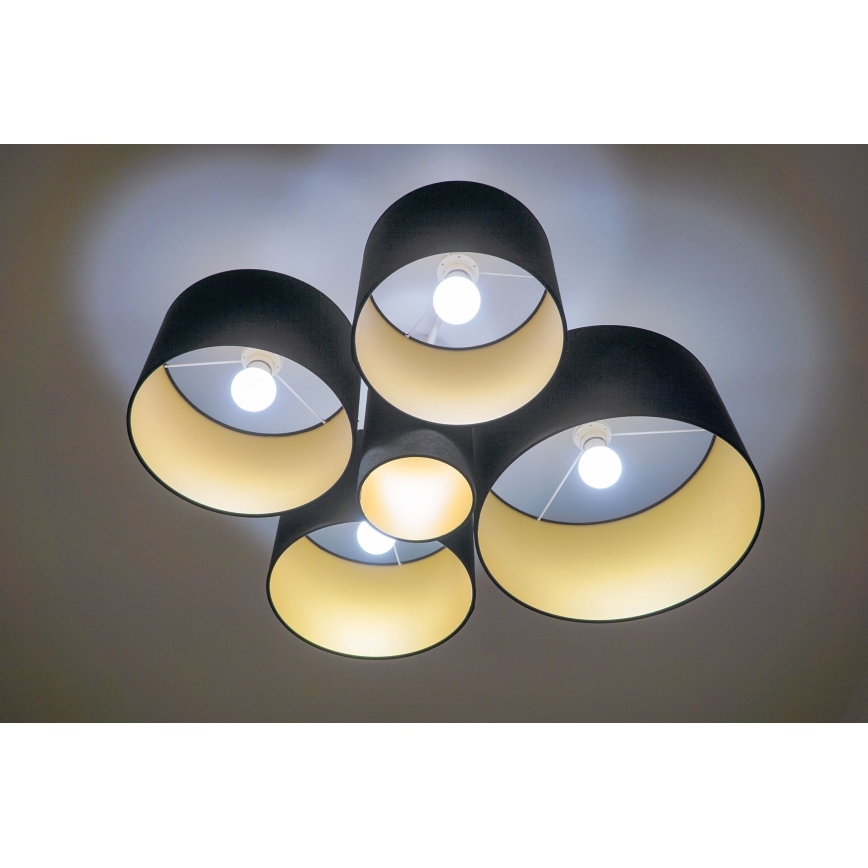 Duolla - Ceiling light ROLLER PENTO 5xE27/60W/230V black/gold