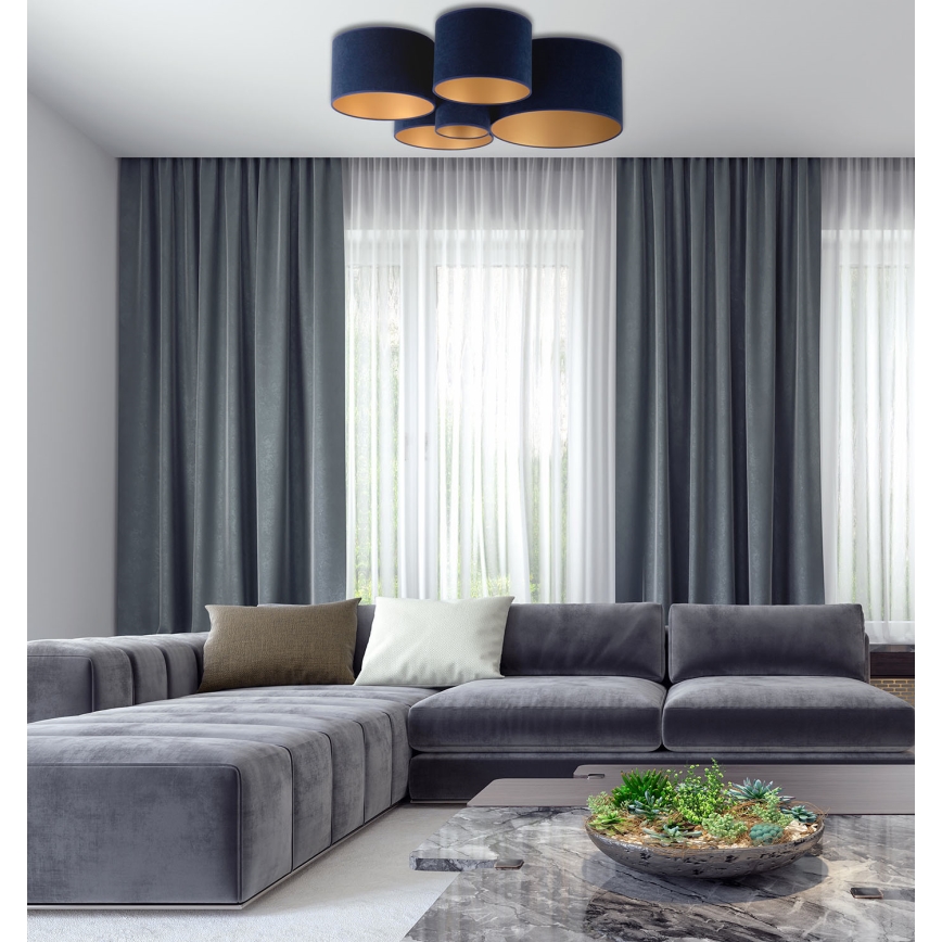 Duolla - Ceiling light ROLLER PENTO 5xE27/60W/230V blue