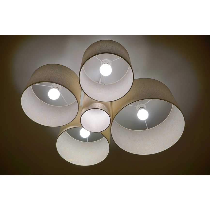 Duolla - Ceiling light ROLLER PENTO 5xE27/60W/230V gold