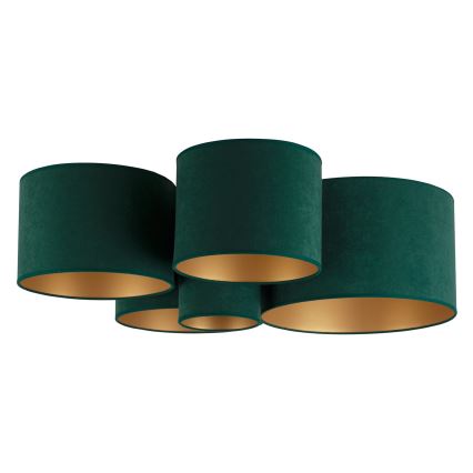 Duolla - Ceiling light ROLLER PENTO 5xE27/60W/230V green/gold