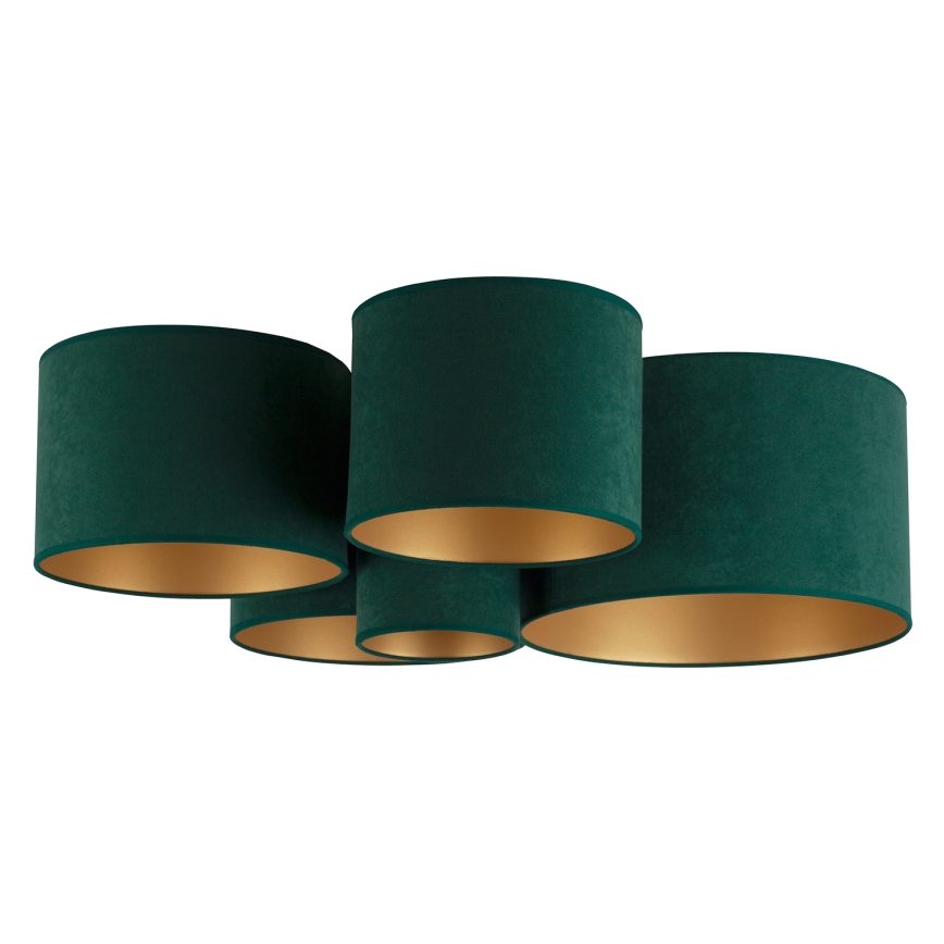 Duolla - Ceiling light ROLLER PENTO 5xE27/60W/230V green/gold