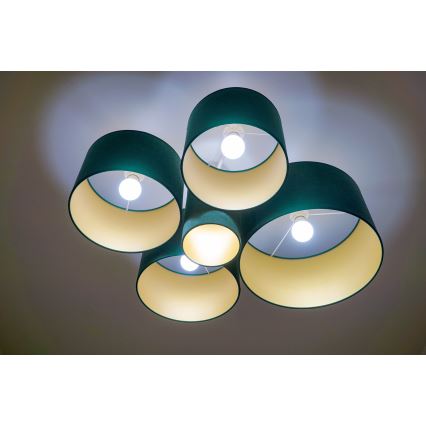 Duolla - Ceiling light ROLLER PENTO 5xE27/60W/230V green/gold