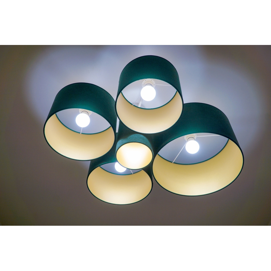 Duolla - Ceiling light ROLLER PENTO 5xE27/60W/230V green/gold