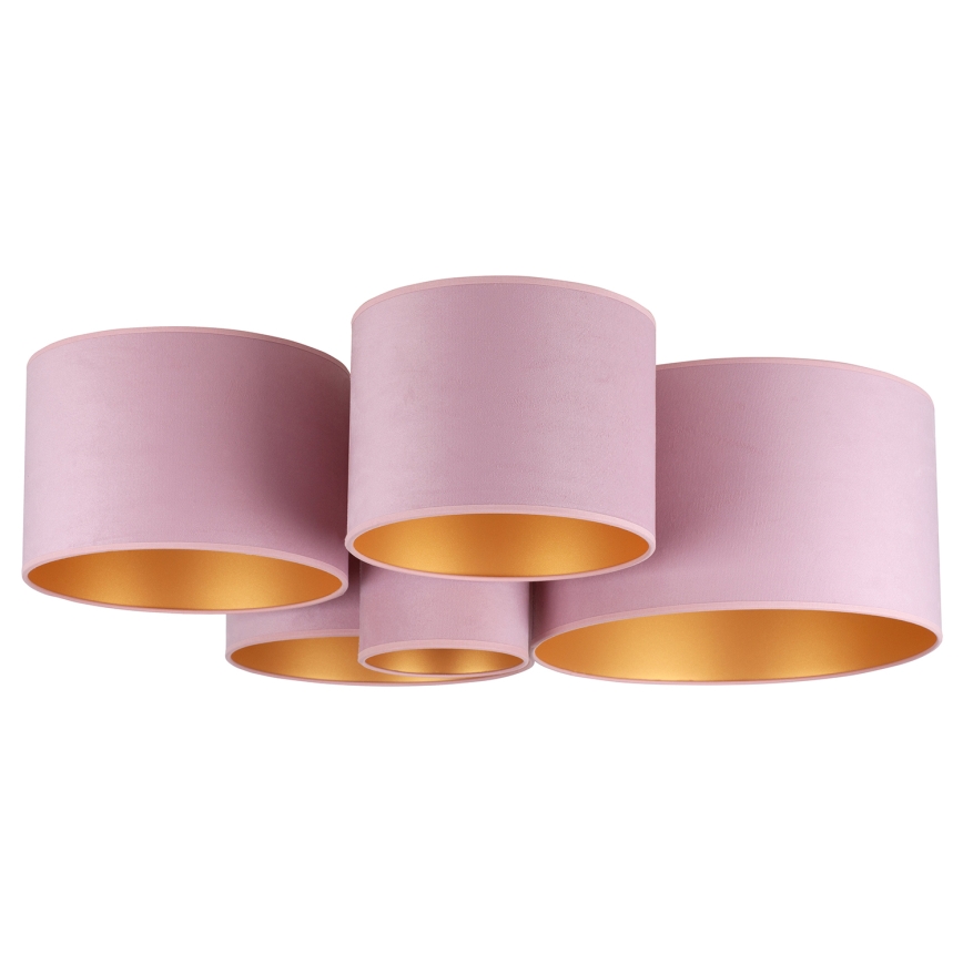 Duolla - Ceiling light ROLLER PENTO 5xE27/60W/230V pink