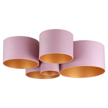 Duolla - Ceiling light ROLLER PENTO 5xE27/60W/230V pink