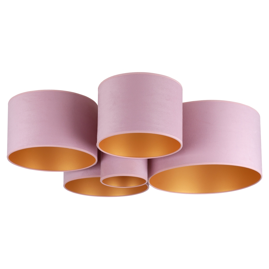 Duolla - Ceiling light ROLLER PENTO 5xE27/60W/230V pink