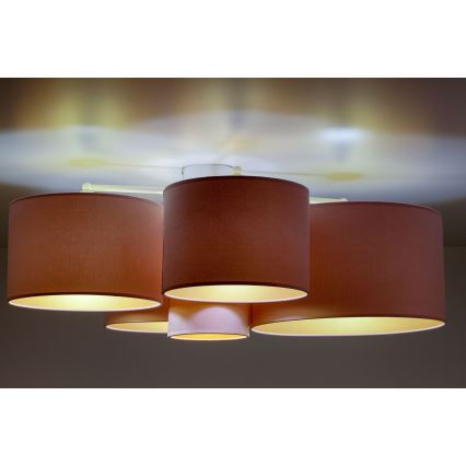 Duolla - Ceiling light ROLLER PENTO 5xE27/60W/230V pink