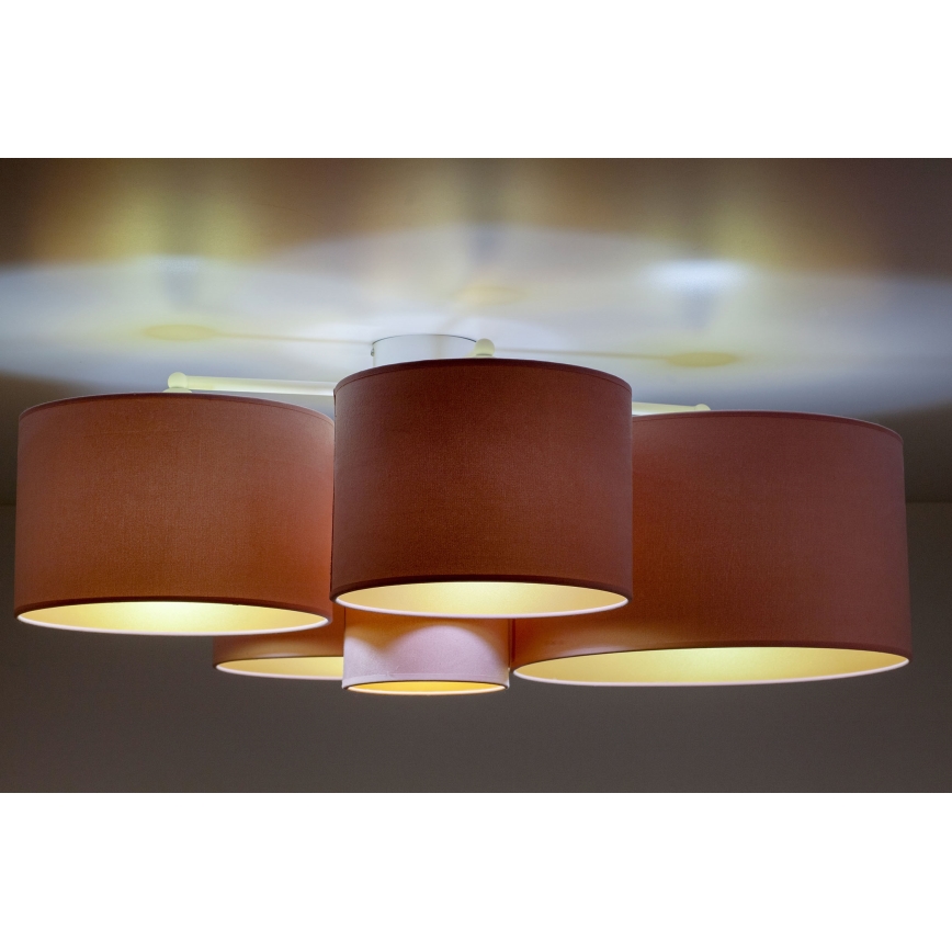 Duolla - Ceiling light ROLLER PENTO 5xE27/60W/230V pink