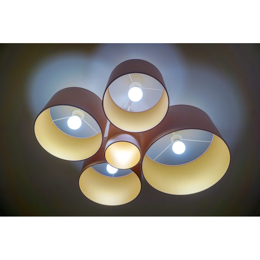 Duolla - Ceiling light ROLLER PENTO 5xE27/60W/230V pink