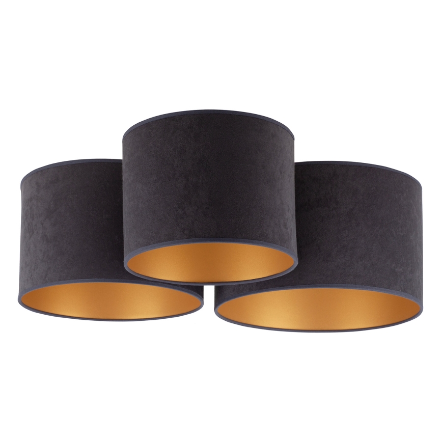 Duolla - Ceiling light ROLLER TRIO 3xE27/60W/230V anthracite