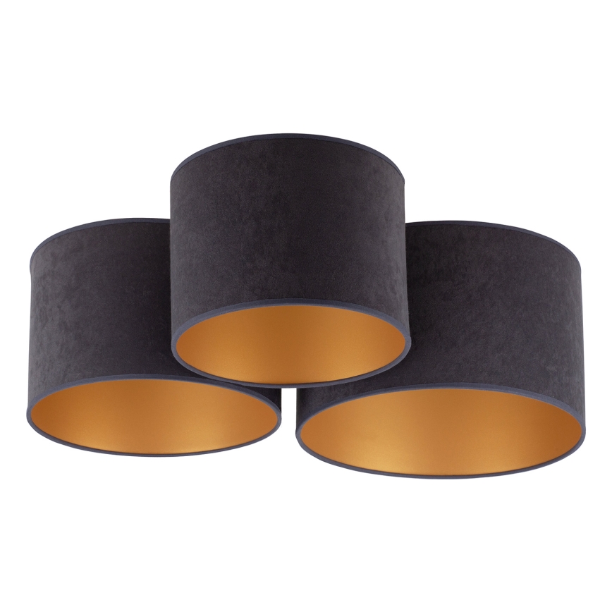 Duolla - Ceiling light ROLLER TRIO 3xE27/60W/230V anthracite
