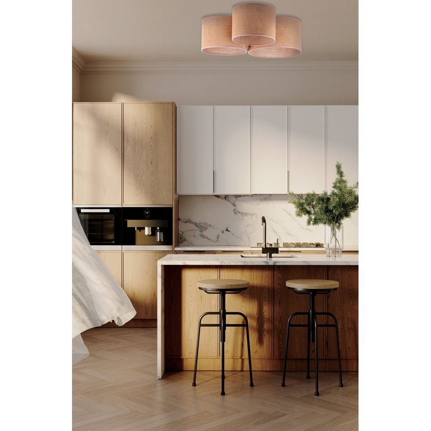Duolla - Ceiling light ROLLER TRIO 3xE27/60W/230V beige