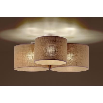 Duolla - Ceiling light ROLLER TRIO 3xE27/60W/230V beige