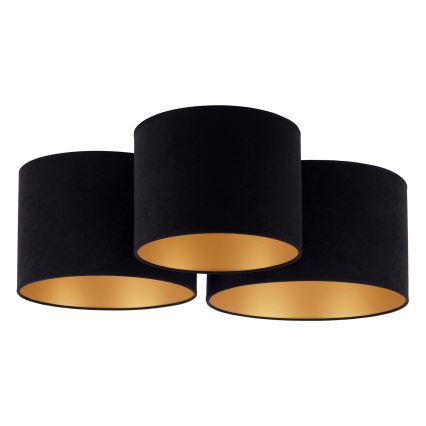 Duolla - Ceiling light ROLLER TRIO 3xE27/60W/230V black/gold