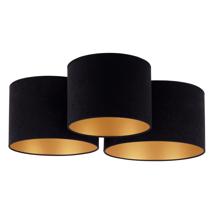Duolla - Ceiling light ROLLER TRIO 3xE27/60W/230V black/gold