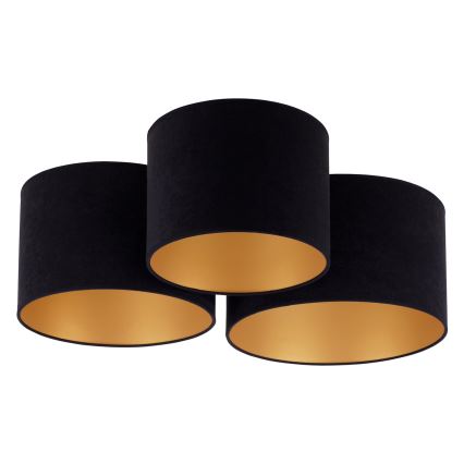 Duolla - Ceiling light ROLLER TRIO 3xE27/60W/230V black/gold