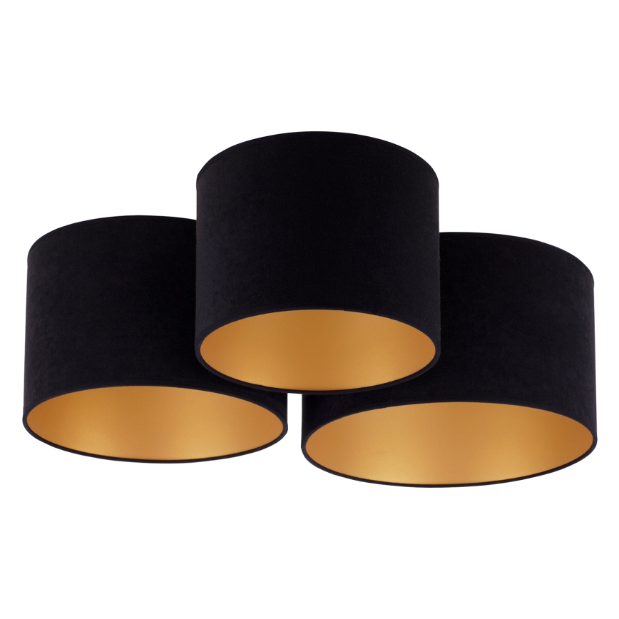 Duolla - Ceiling light ROLLER TRIO 3xE27/60W/230V black/gold