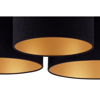 Duolla - Ceiling light ROLLER TRIO 3xE27/60W/230V black/gold