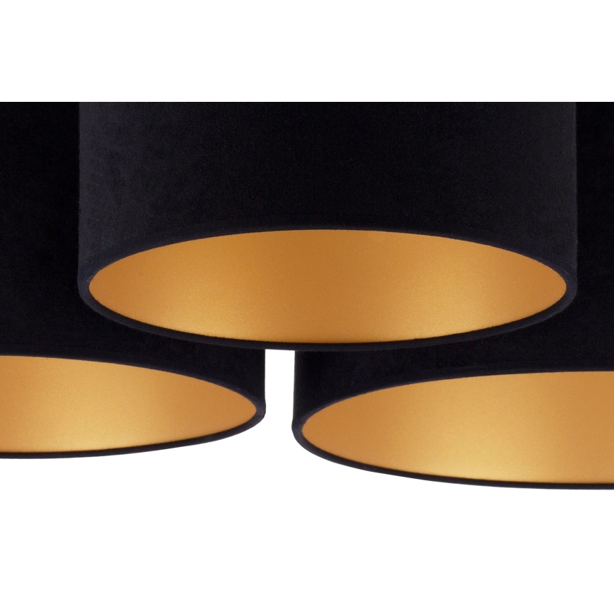 Duolla - Ceiling light ROLLER TRIO 3xE27/60W/230V black/gold