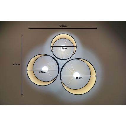 Duolla - Ceiling light ROLLER TRIO 3xE27/60W/230V black/gold
