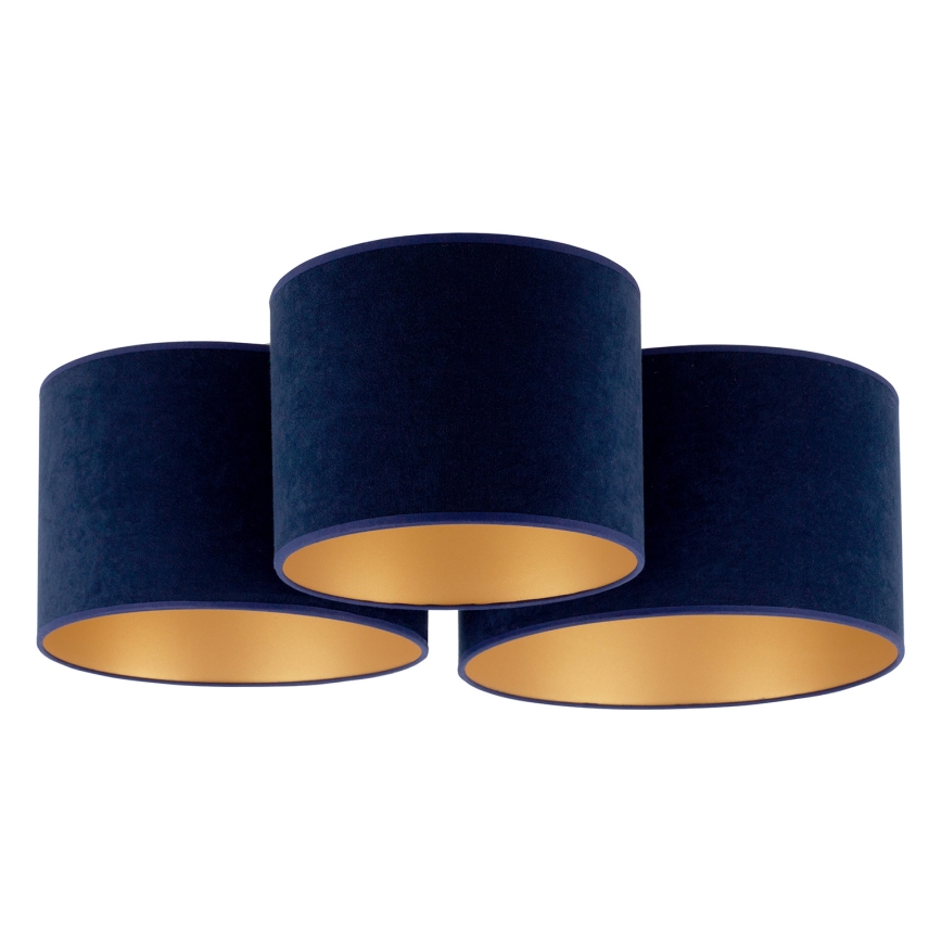 Duolla - Ceiling light ROLLER TRIO 3xE27/60W/230V blue