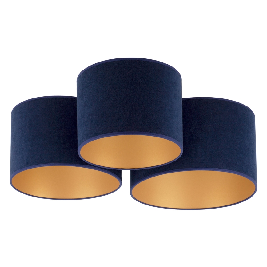 Duolla - Ceiling light ROLLER TRIO 3xE27/60W/230V blue