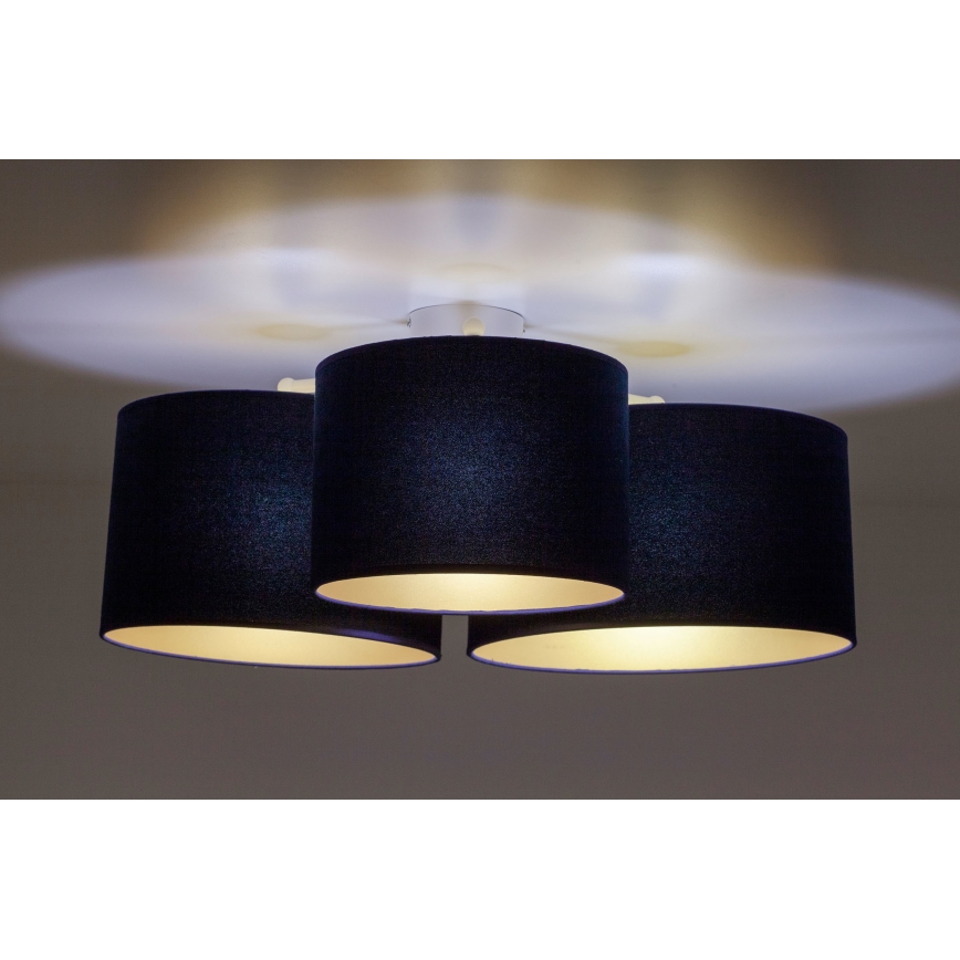 Duolla - Ceiling light ROLLER TRIO 3xE27/60W/230V blue