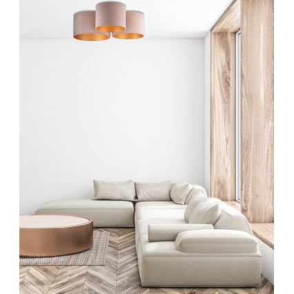 Duolla - Ceiling light ROLLER TRIO 3xE27/60W/230V brown
