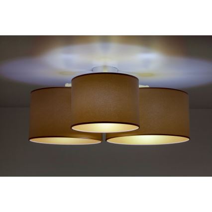 Duolla - Ceiling light ROLLER TRIO 3xE27/60W/230V brown