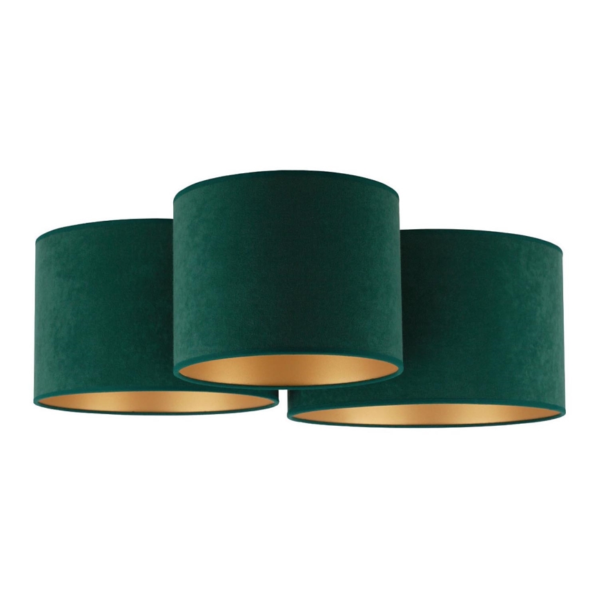 Duolla - Ceiling light ROLLER TRIO 3xE27/60W/230V green/gold