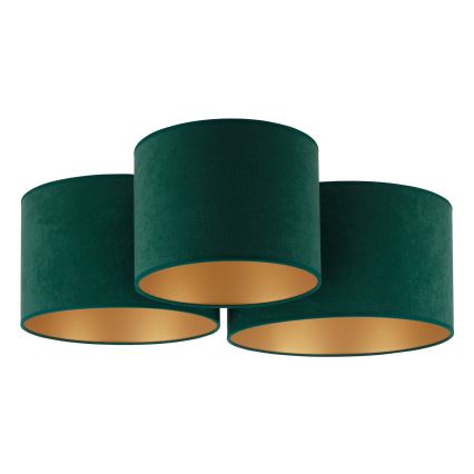 Duolla - Ceiling light ROLLER TRIO 3xE27/60W/230V green/gold