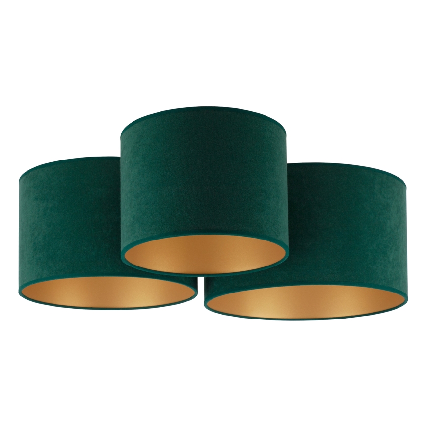 Duolla - Ceiling light ROLLER TRIO 3xE27/60W/230V green/gold
