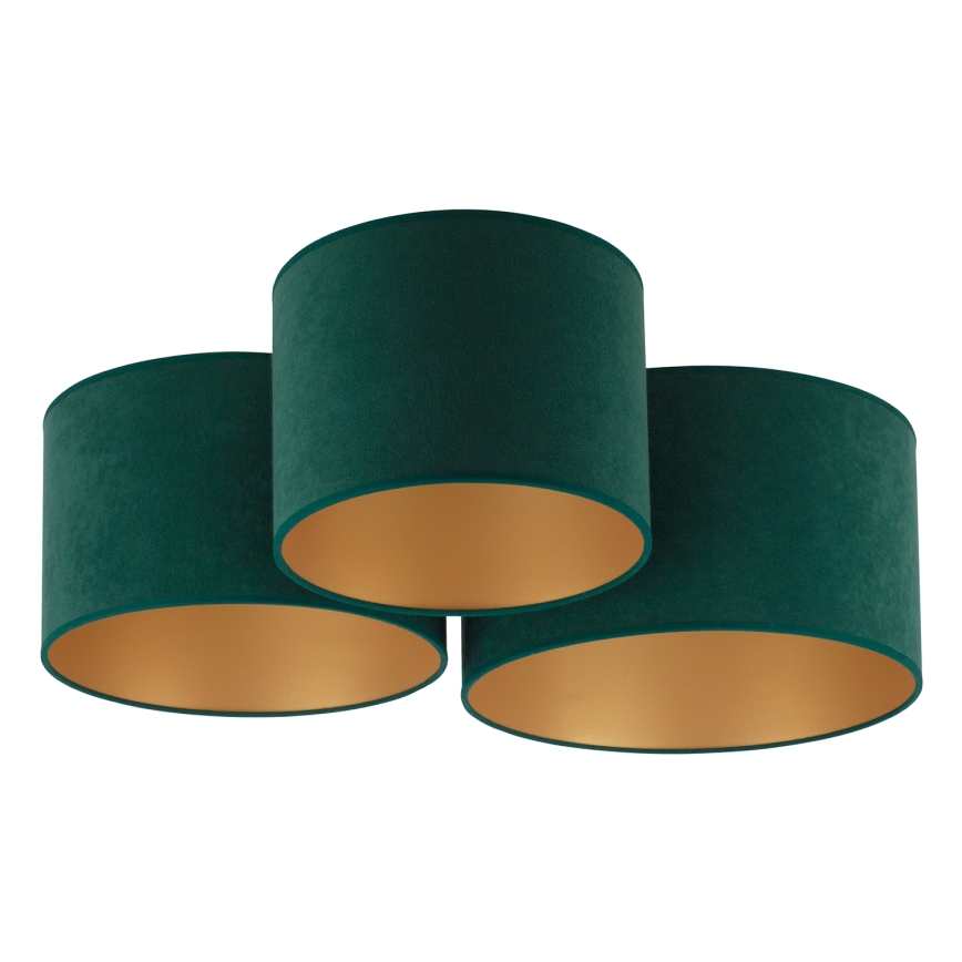Duolla - Ceiling light ROLLER TRIO 3xE27/60W/230V green/gold