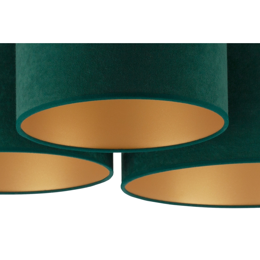 Duolla - Ceiling light ROLLER TRIO 3xE27/60W/230V green/gold