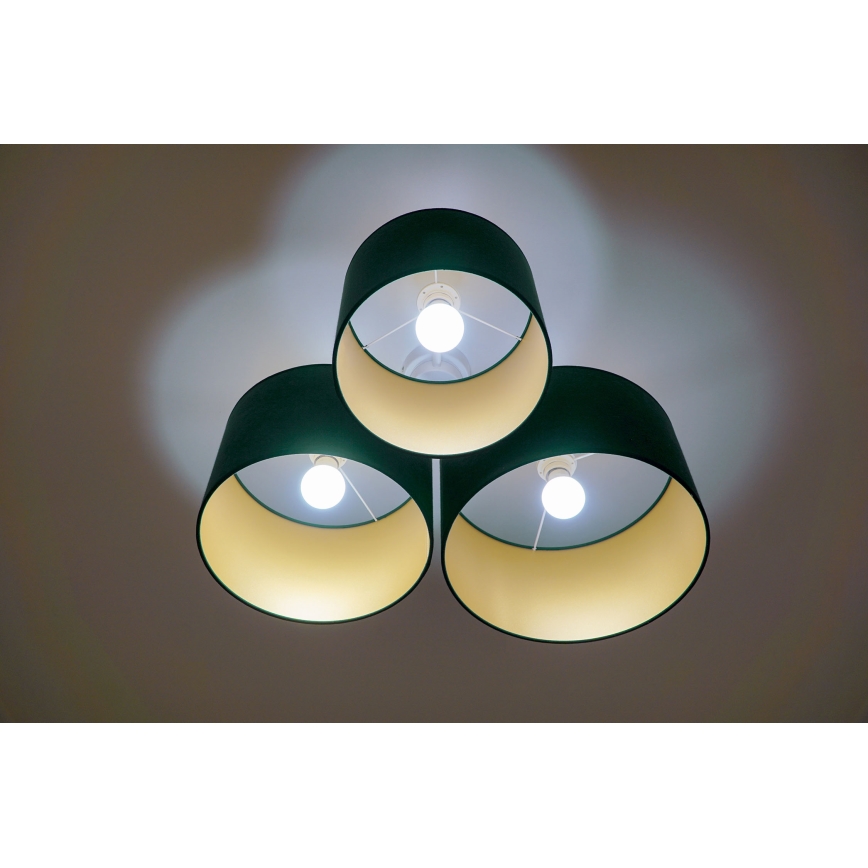 Duolla - Ceiling light ROLLER TRIO 3xE27/60W/230V green/gold