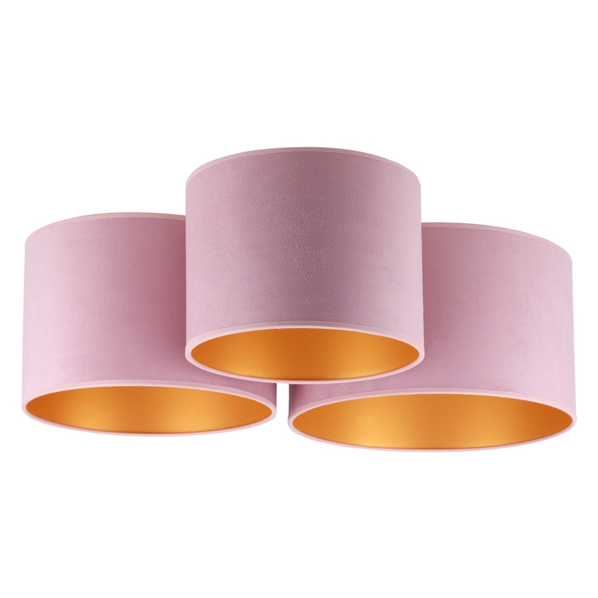 Duolla - Ceiling light ROLLER TRIO 3xE27/60W/230V pink