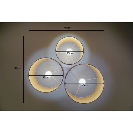 Duolla - Ceiling light ROLLER TRIO 3xE27/60W/230V pink