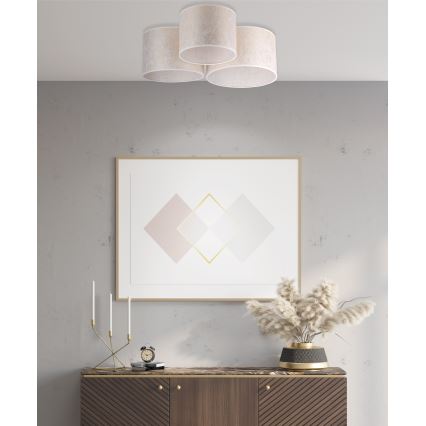 Duolla - Ceiling light ROLLER TRIO 3xE27/60W/230V white/gold