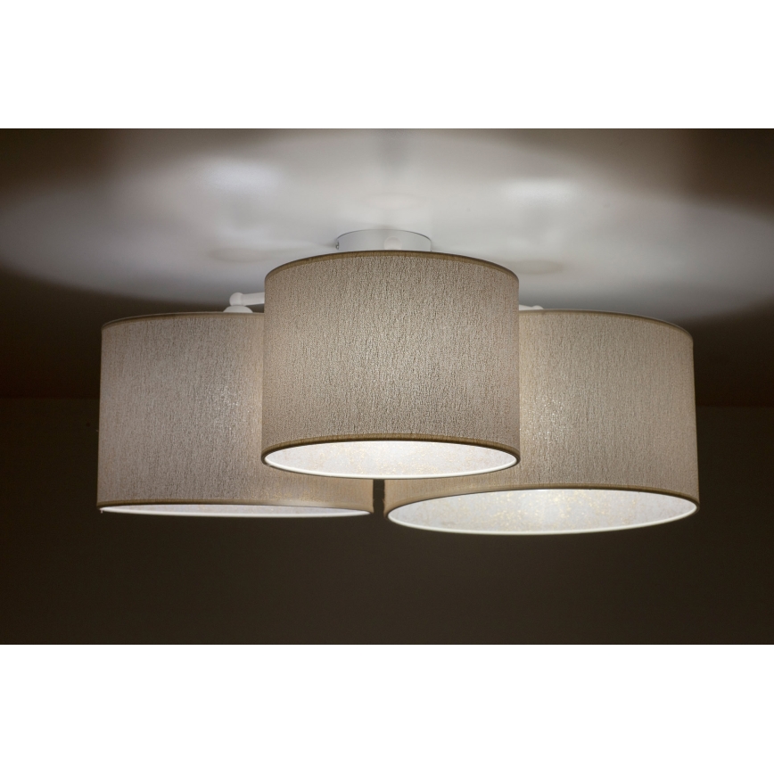 Duolla - Ceiling light ROLLER TRIO 3xE27/60W/230V white/gold