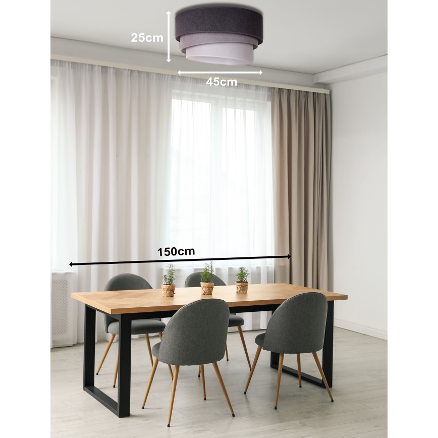 Duolla - Ceiling light TRIO 1xE27/15W/230V d. 45 cm anthracite/grey/white