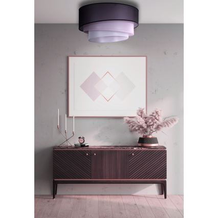Duolla - Ceiling light TRIO 1xE27/15W/230V d. 45 cm black/pink/silver