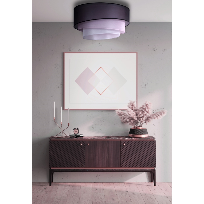 Duolla - Ceiling light TRIO 1xE27/15W/230V d. 45 cm black/pink/silver