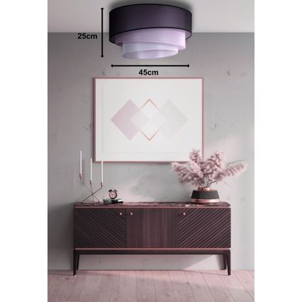 Duolla - Ceiling light TRIO 1xE27/15W/230V d. 45 cm black/pink/silver